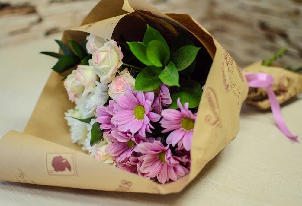 Букет цветов из: Розы и Хризантемы в Львовском