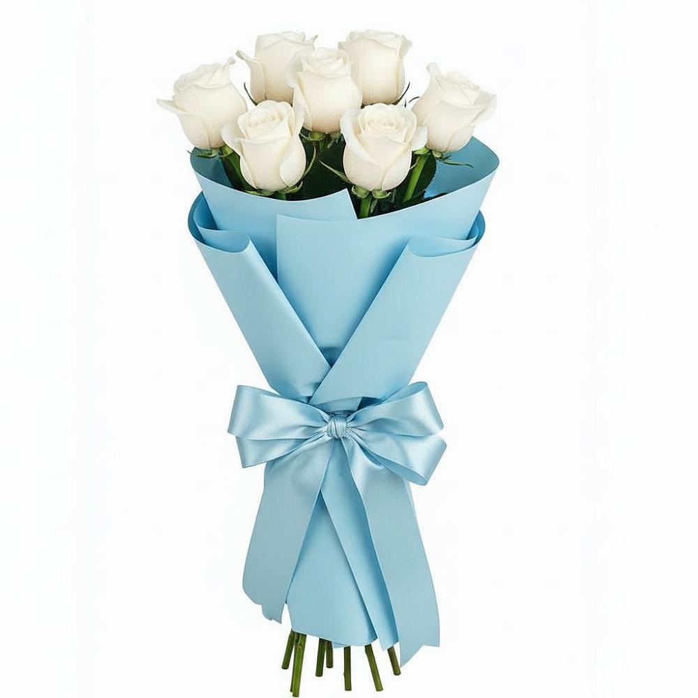 Букет 7 белых роз Проуд в Львовском