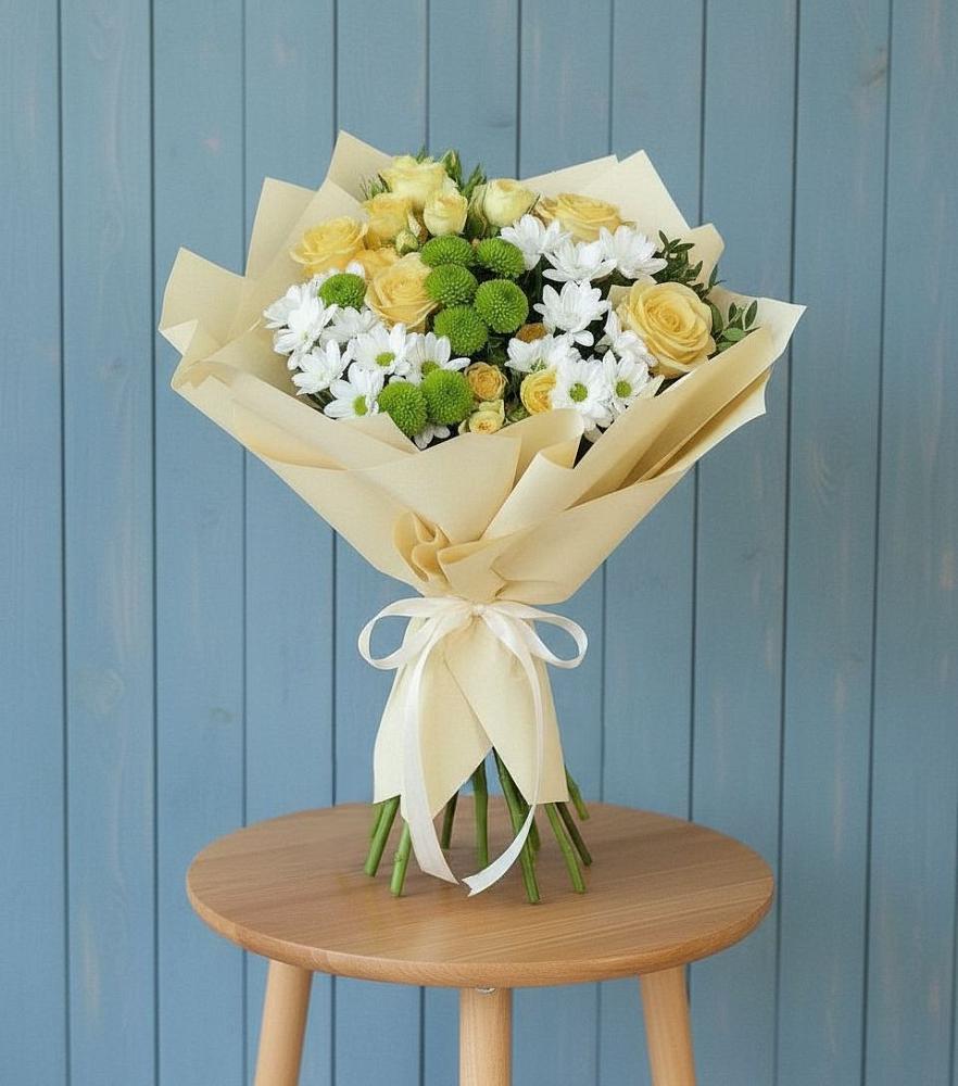 Букет цветов из: Хризантемы и Розы в Львовском