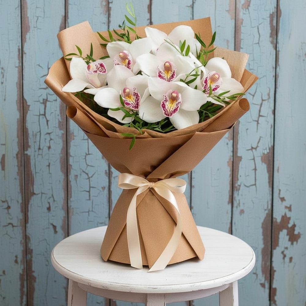Букет цветов из: Орхидеи и Розы в Львовском