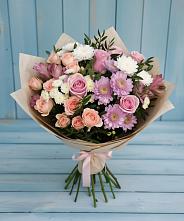 Букет цветов из:  Хризантемы, Розы и Альстромерии #REPLACE_PRED# Львовском